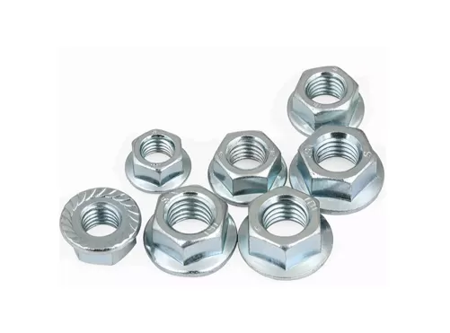 Galvanized Blue White Zinc Plated  Hex Flange Nuts