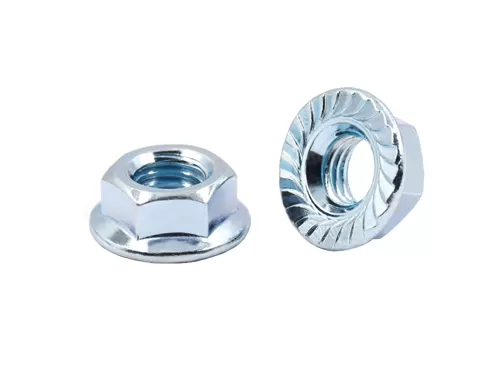 Galvanized Blue White Zinc Plated  Hex Flange Nuts