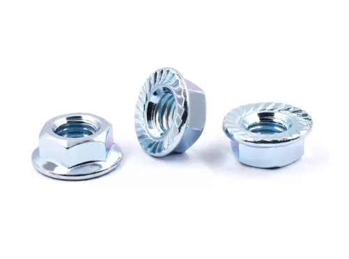 Galvanized Blue White Zinc Plated  Hex Flange Nuts