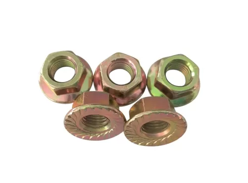 Yellow Zinc Plated Hex Flange Nuts