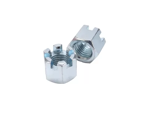 Blue White Zinc Plated Castle Nuts