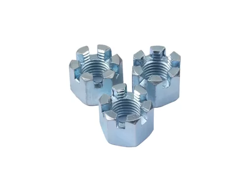 Blue White Zinc Plated Castle Nuts